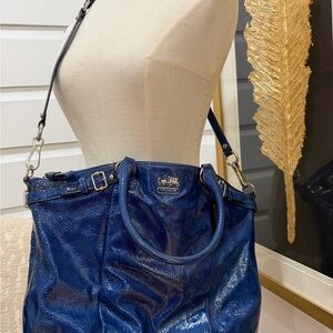Coach Royal Blue Textured Shoulder Bag